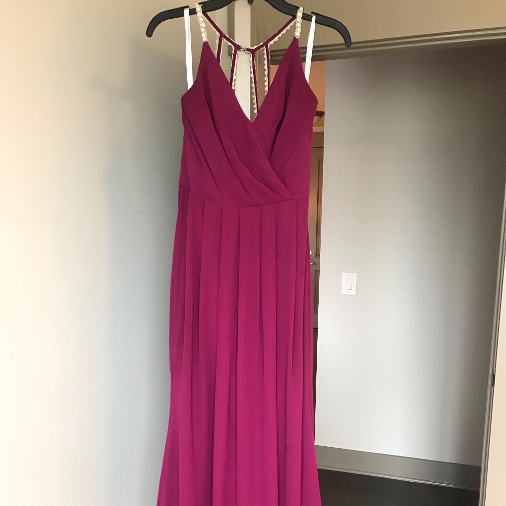 Haley Paige Occasions Bridesmaid Dress in Azalea